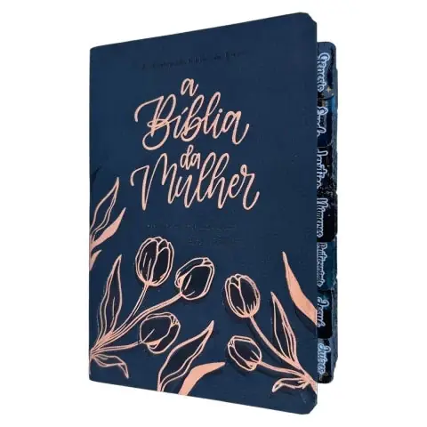 Foto do produto Biblia da Mulher de estudos Grande Preta aston com abas adesivas coladas NAA capa luxo SBB