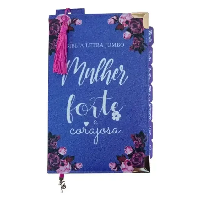 Foto do produto Bíblia Jumbo 100% Glitter Lilás com Abas adesivas e Pingente fé + marca páginas